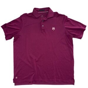 Greyson Clothiers Mens Wolf Logo Performance Polo Shirt Berry Purple Size Large